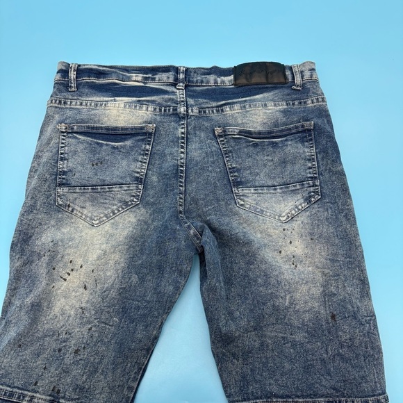 Rocawear Y2K Jeans Mens 38” Dark Blue  Skinny Distressed Grunge Streetwear Skate - Picture 3 of 10